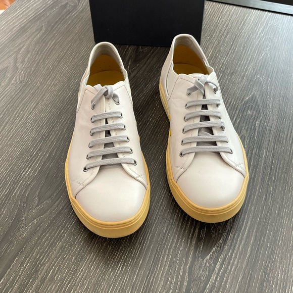 SOLD 😃 NEW AUTHENTIC Dunhill Men’s Off White Leather Sneaker Sz EUR 42 / US 8 - Picture 11 of 13